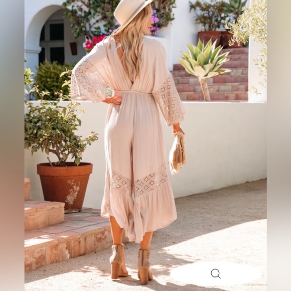 Free people endless summer Angela jumpsuit crochet lace ruffle - Picture 2 of 2